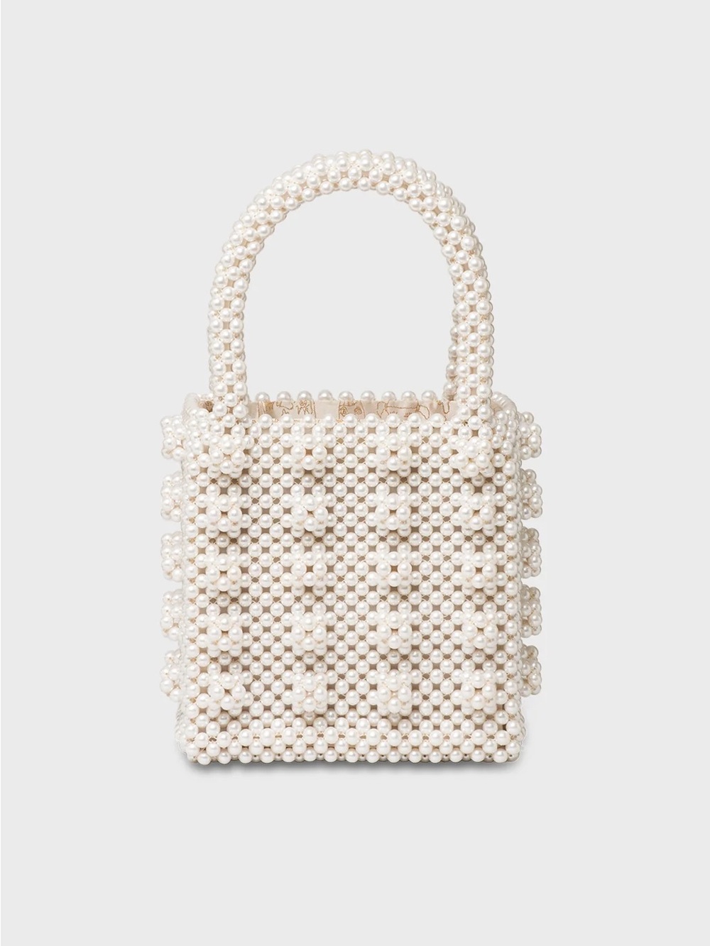 Shrimps Antonia Bag Cream Faux Pearl Beaded Handbag